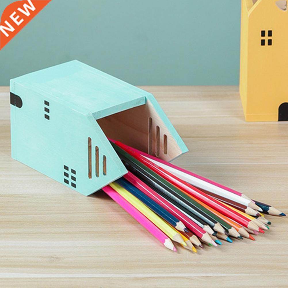 house shape useful smoothed textured surface pen holder woo