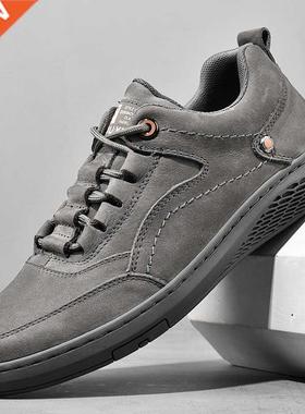 Men's genuine Leather Shoess lace up nd Comfortable Men