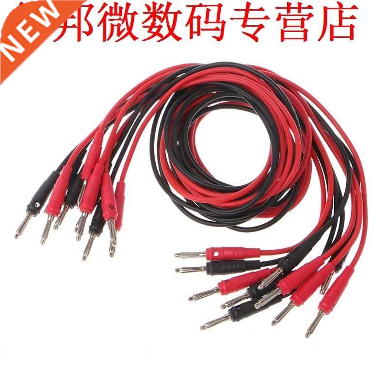 10 Pcs 4mm Male To Male Banana Plug Stackable 100cm 16AWG Te