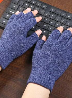 Winter Warm Fingerless Gloves For Women Men Knitted Sretch E