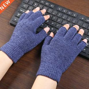 Winter Warm Fingerless Gloves For Women Men Knitted Sretch E
