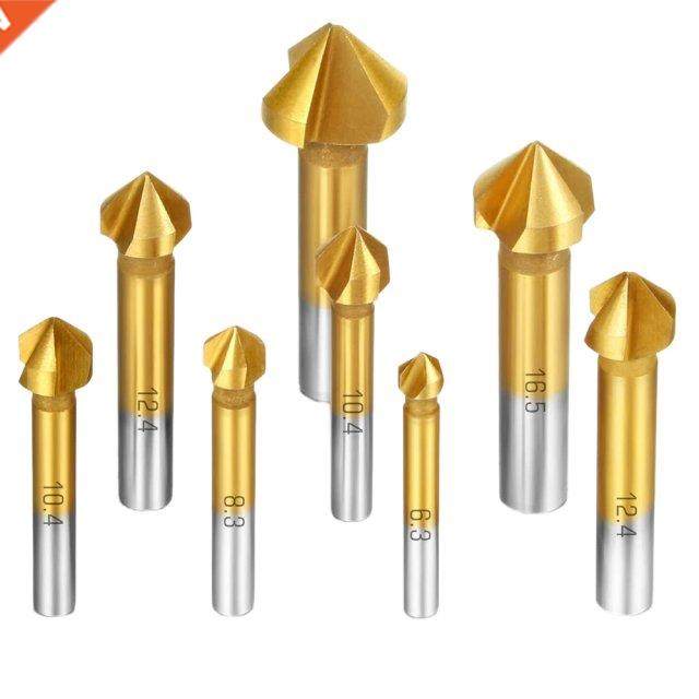 8 Pcs HSS Countersink Drill Bit Set 90 Degree Countersink Bi