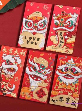 5pcs Traditional Hongbao Red Envelopes Chinese Spring Festiv