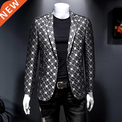 2022 Brand Men Blazer Personality Wild Men's Suit Jacket Hig