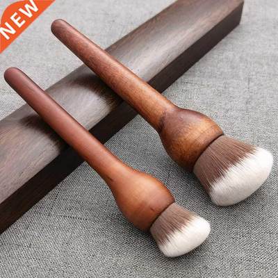 Rounded Slant Foundation Brush Natural Wood Cosmetic Cream M