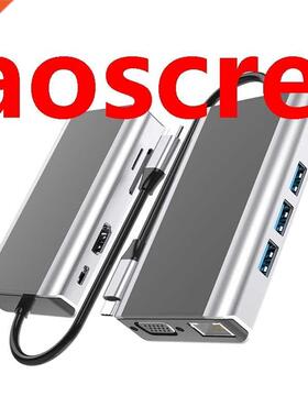 9 in 1 USB Type C Hub to HDMI 4K VGA Adapter PD 3.0 Ethernet