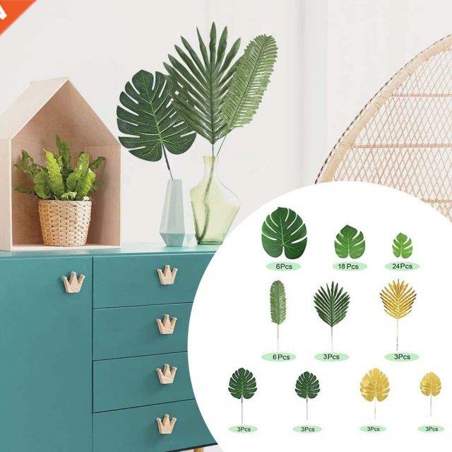 Artificial Gold Green Monstera Leaf Scattered Tail Leaf Fake