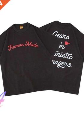 HUAN ADE Hand Painted Cursive Logo Slub Cotton en Woen S