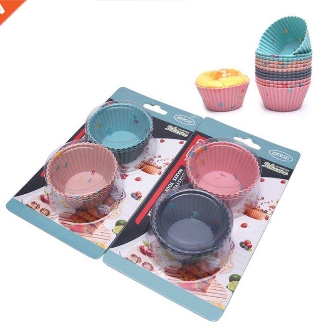 6 Peces Reusable Slcone Bakng Cups Non-stck For Bakng