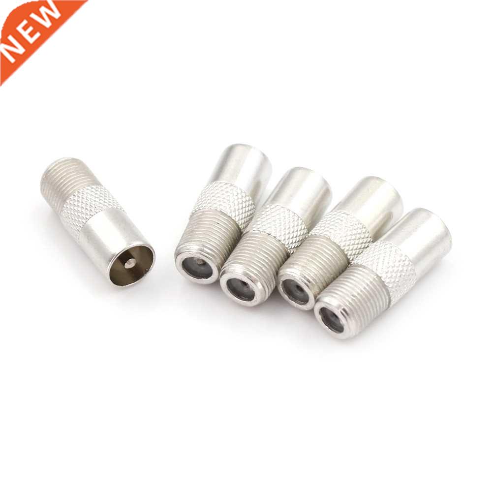 5PCS Silver Coaxial Coax RF Adapter Connectors TV Male Plug