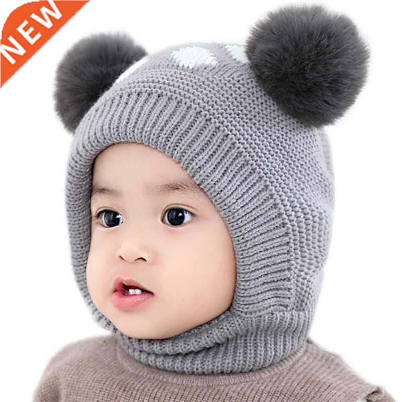 Baby Hat Baby Winter Velvet Ball Ear Cap Kids	 Autumn Dot