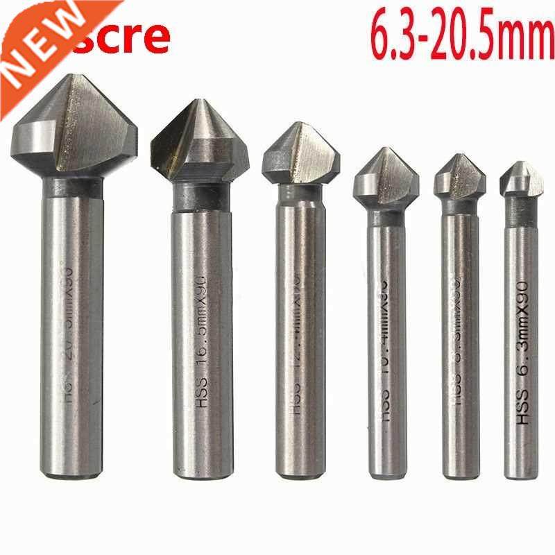 6pcs 6.3-20.5mm 90 Degrees HSS Countersink Drill Bit Wood St