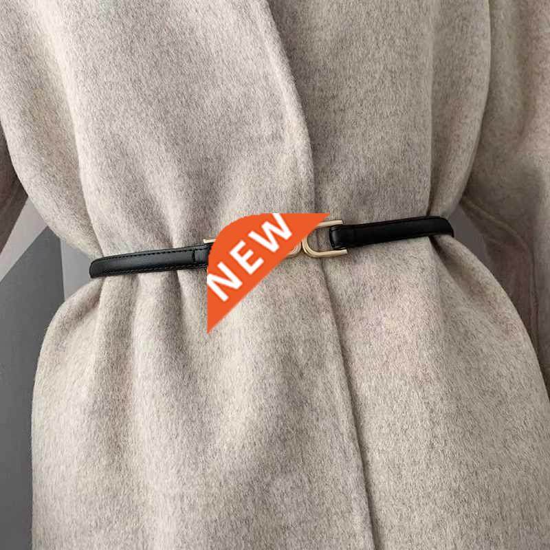 Adjustable PU Leather Ladies Dress Belts Skinny Thin Women W