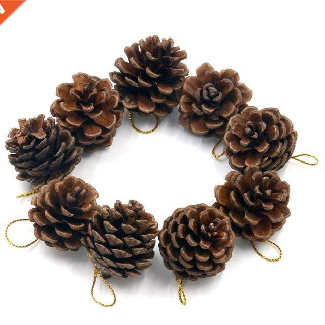 Pack Of 9 Decoratve Hangng Pnecone Chrstmas Tree Decorat
