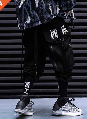 big bag overalls ribbon male function tooling women/Men'