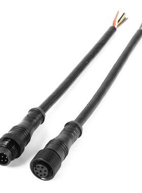 8 Pn M/F Plug Waterproof Connector Cable Black