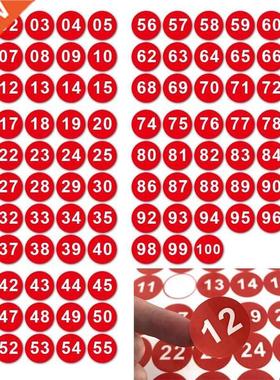 1 100 stickers round number black digital sticker label lab