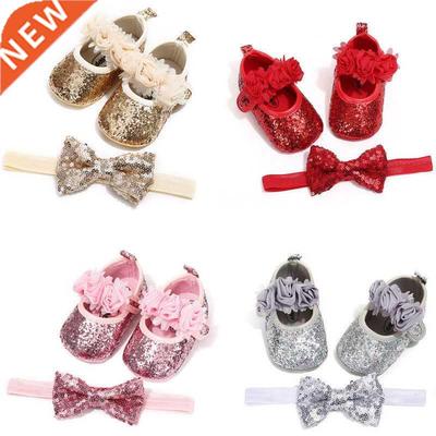 Bowknot Sequins Baby Girls Shoes Infant Newborn Princess Sho
