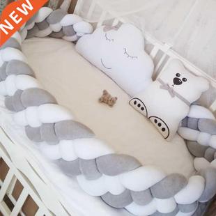 1M/2.2M/3M Baby Bed Bumper for Newborn Thick Braided Bumper