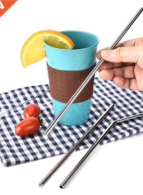 3pcs Reusable Washable Stainless Steel Straws Straight Bent
