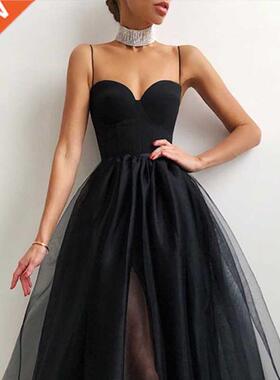 Elegant Lady Off Shoulder Spaghetti Strap Party Dress Women