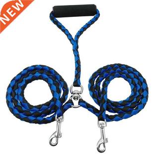 Leash Durable Braided Rope Lead Double Dog Dual Nylon Way