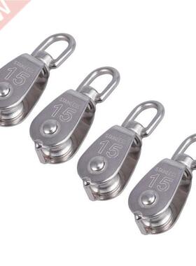 1pc Stainless Steel Pulley Single Wheel Swivel Lifting Rope