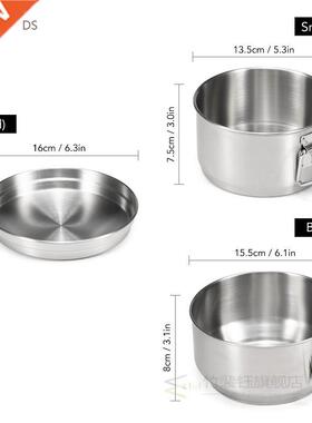 Camping Cookware Kit Stainless Steel Food Bowl Pan Cook Set