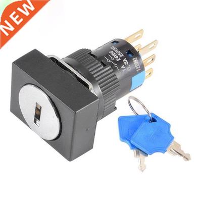 16mm Mounting 3 Position Lacthing DPDT 2NO+2NC Selector Key
