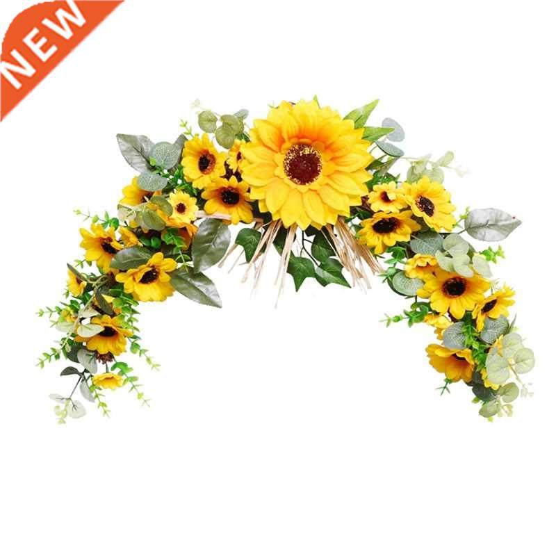 Articifical Sunflower Swag Rustic Floral Greenery Swag for F