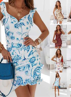 girl Dress dresses Bodycon white mini Women Ruffle black