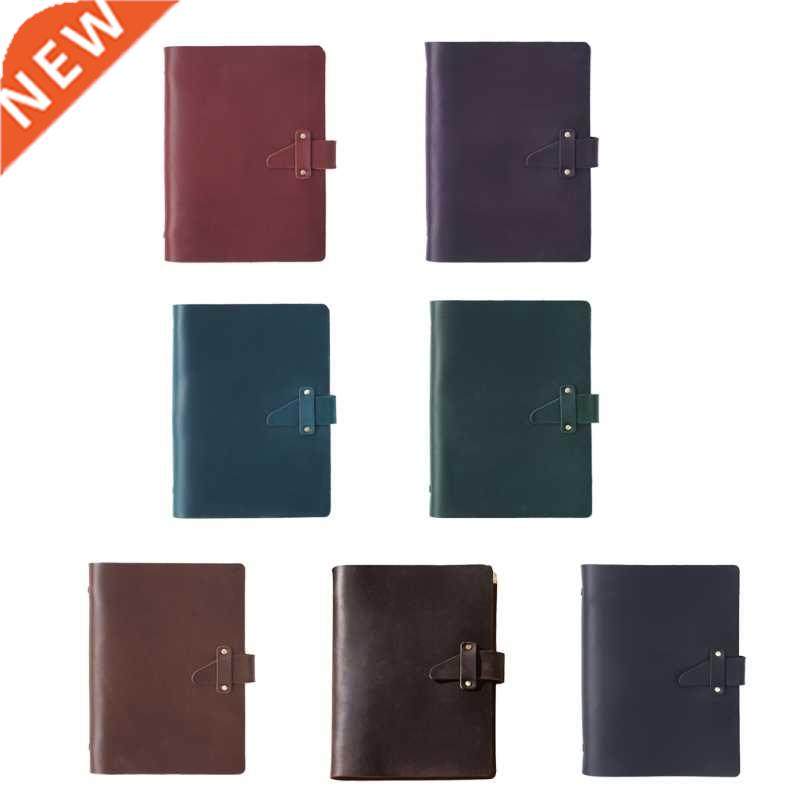 A5 Loose Leaf Notepad Leather Closure 6 Ring Binder Journal