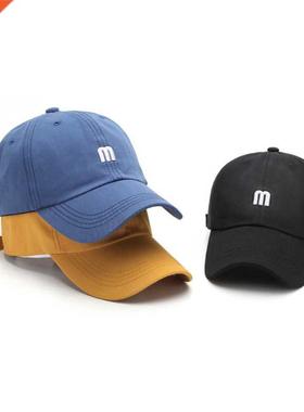 Embrodery Women's Cap Soft Cotton Men's Caps for Men M Lett