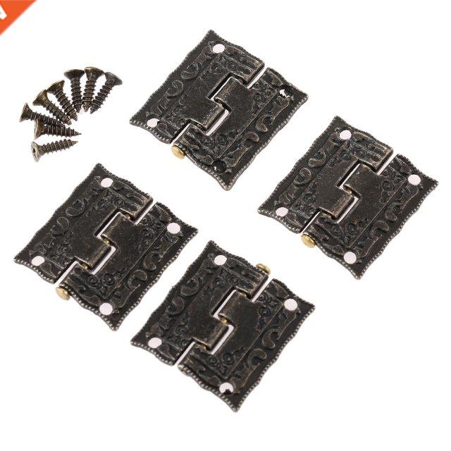 4 Pcs Furniture Fittings Antique Bronze Cabinet Hinges Furni