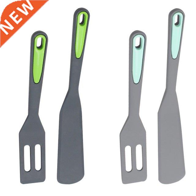 2 Pieces Non-Stick Silicone Spatulas Kit Heat Resistant Frie