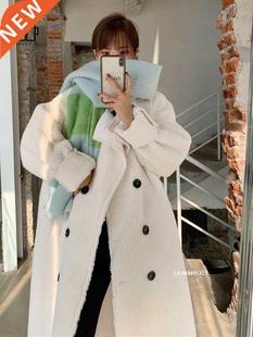 Fur Double 2022 Elegant Lady Coats Wool Women Winter Luck