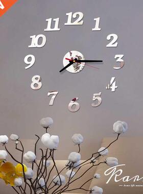 One Set  Creative Digital Acrylic Wall Clock Frameless Mi