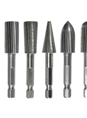 6 Pcs/Set Rotary Burr Set Hex Shank High Speed Steel Burrs R