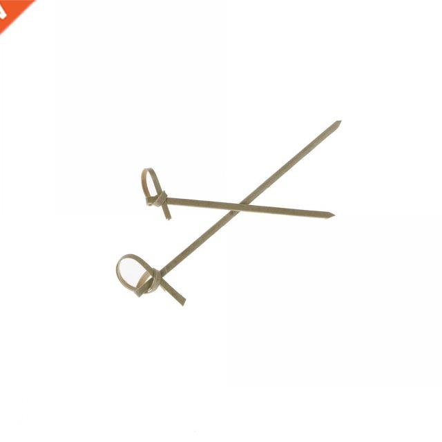 100pcs 9/12cm tie knot Bamboo Food Picks fruit fork Sticks B