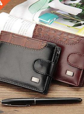 New Men Wallets Patchwork Leather Short Male Purse With Coin