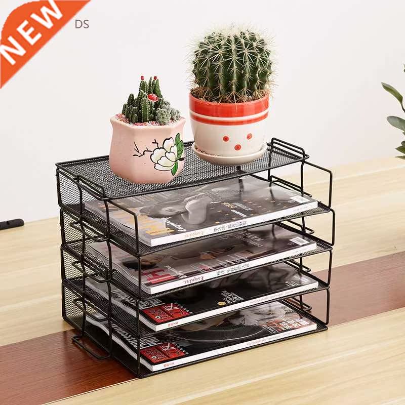 Metal Mesh File A4 Paper Storage Basket Tray Bookends Stacka