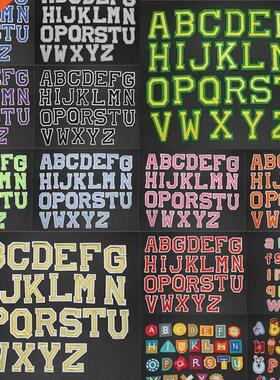 26pcs/lot ron on Letter Patches for Clothng Logo ron Pat