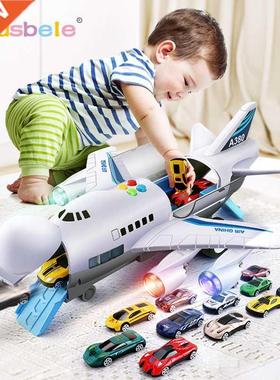 Kids Toys Plane Simulation Track Inertia Airplane Music Ligh