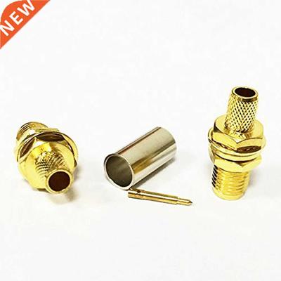 2Pcs RF Connector RP SMA Female Pin Crimp RG58 RG142 LMR195