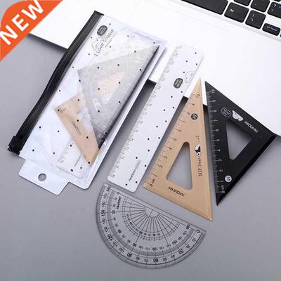 4 pcs/set Kawaii Lying Bear Plastic Straight Triangle Ruler