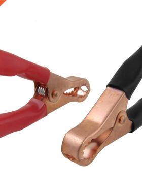 2 x 80 mm long alligator clip test clamp 30 black and red ca