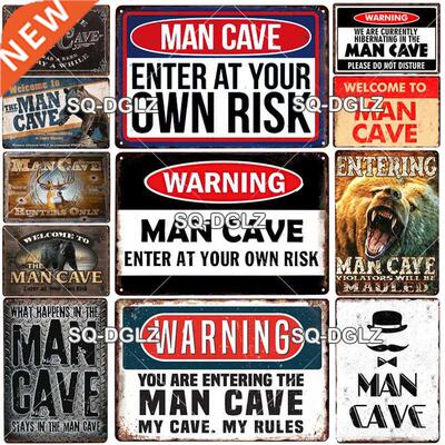 [SQ DGLZ] New Warning Man Cave Enter At Your Own Risk Tin S
