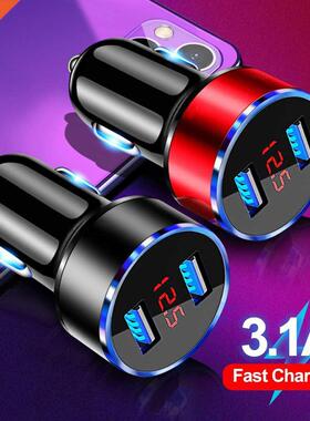 3.1A LED Display Dual US Car Charger for Ssung Huawei Uni