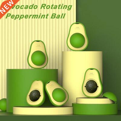 Kitten Pet Toy Spin Mint Ball Avocado Catnip Ball Cat Self-h