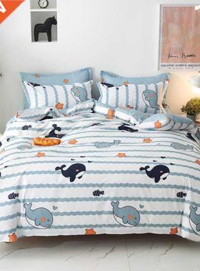 Kuup Cute Cartoon Bedding Set Soft Bed Linen Sheet Cat Duvet